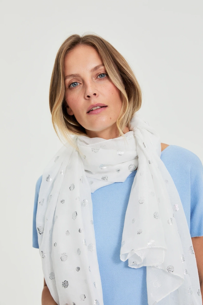 WOMEN'S SCARF L-SZ-4924 WHITE