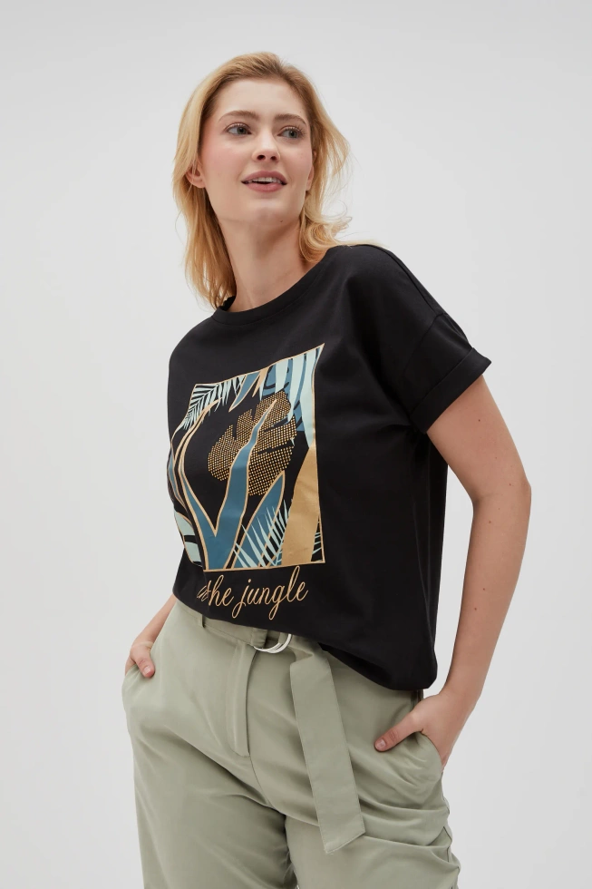 WOMEN'S TSHIRT L-TS-4633 BLACK