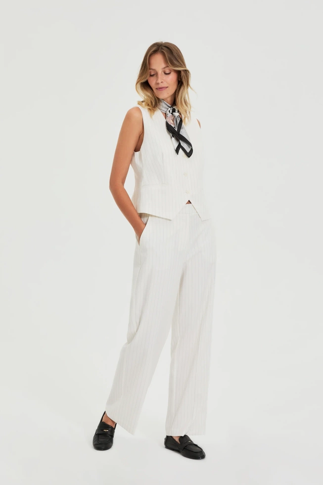 SPODNIE DAMSKIE L-SP-4911 OFF WHITE