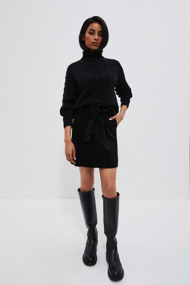 A turtleneck with a braid weave