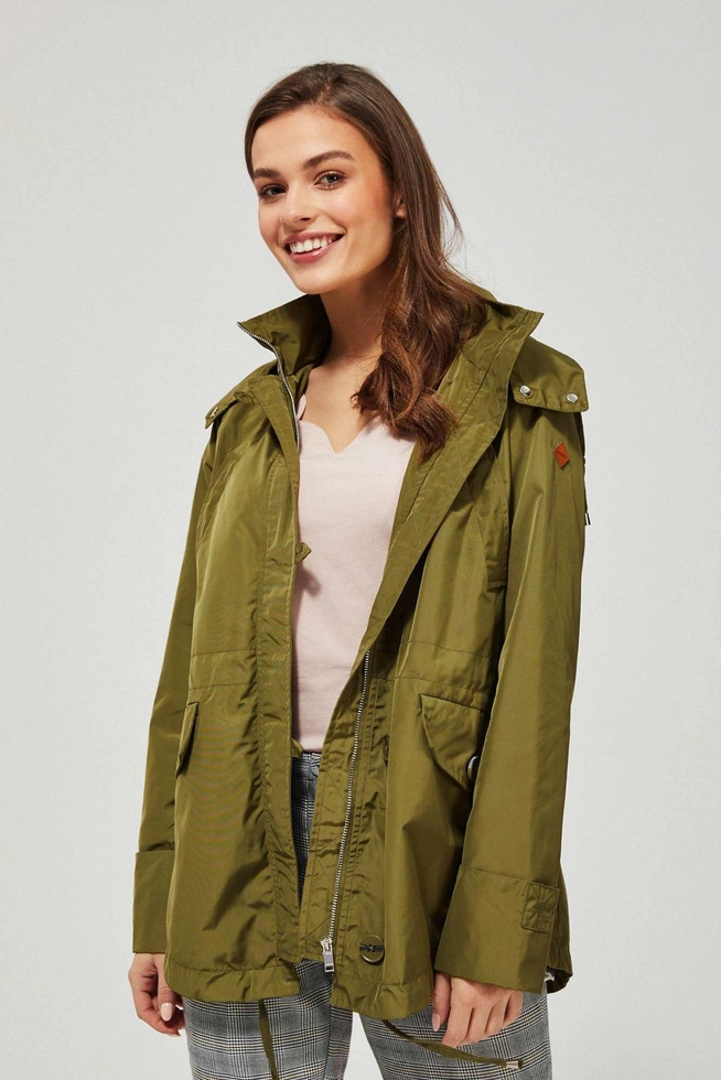 Kurtka wiatrówka z kapturem L-KU-3402 OLIVE