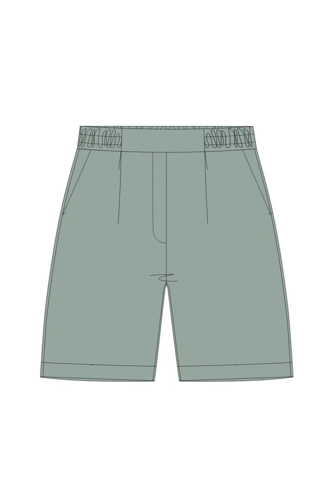 WOMEN'S SHORTS L-SH-4915 OLIVE-set