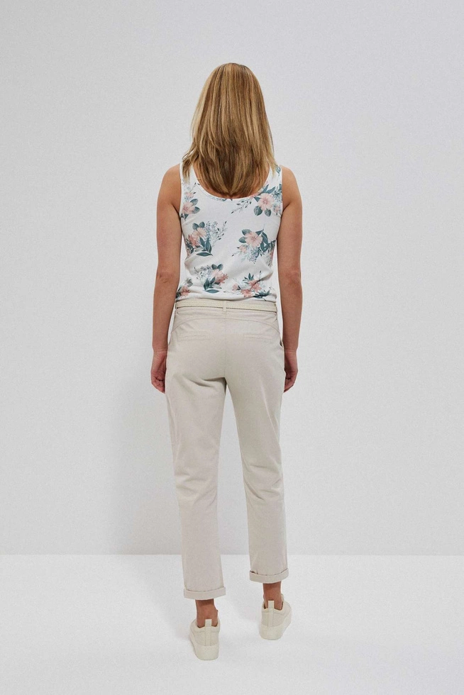 Cotton trousers with a belt