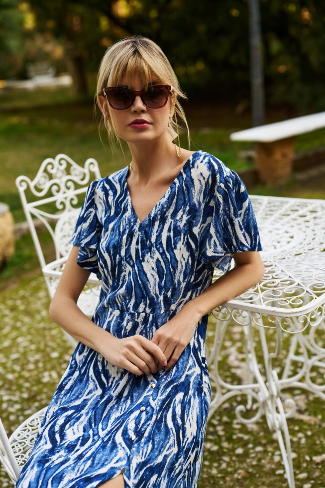 WOMEN'S DRESS L-SU-4631 D.BLUE-set