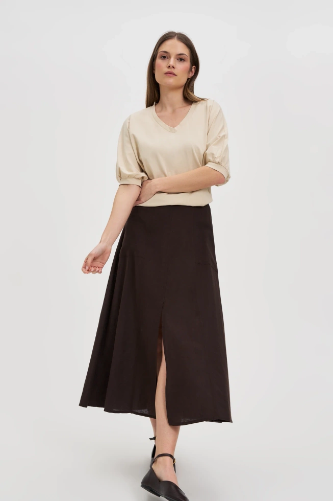 WOMEN'S TSHIRT L-TS-4658 L.BEIGE