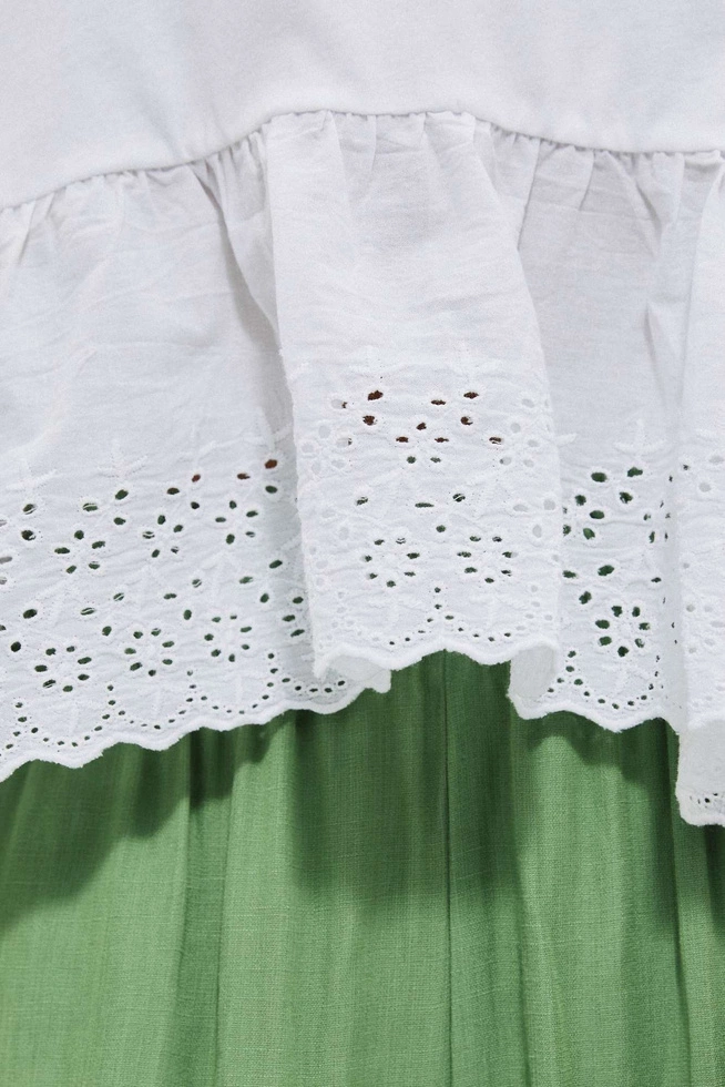 Bawełniana bluzka z falbaną L-TS-3854 WHITE