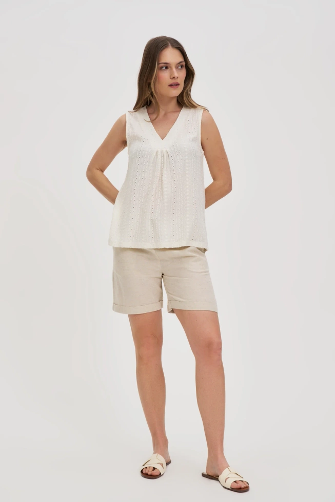 WOMEN'S TOP L-TS-4677 OFF WHITE
