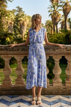 WOMEN'S DRESS L-SU-4630 L.BLUE