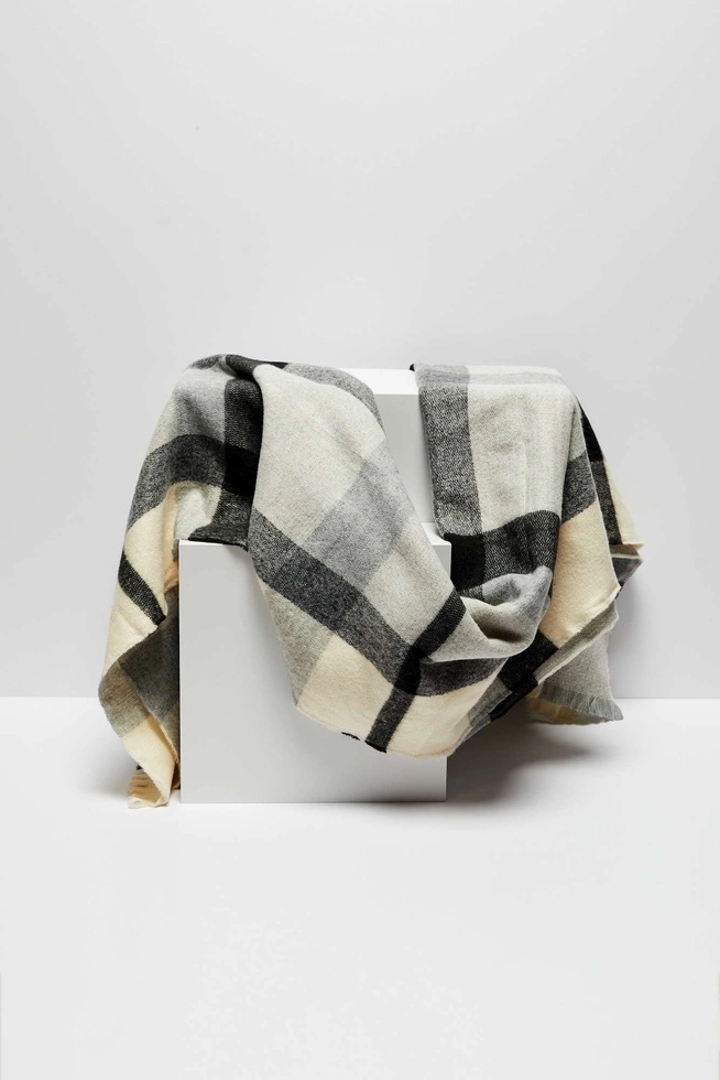 Checked scarf-set