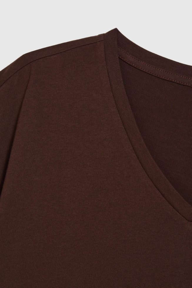 WOMEN'S TSHIRT L-TS-4951 D.BROWN