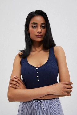 LADIES TOP L-TS-3842 NAVY