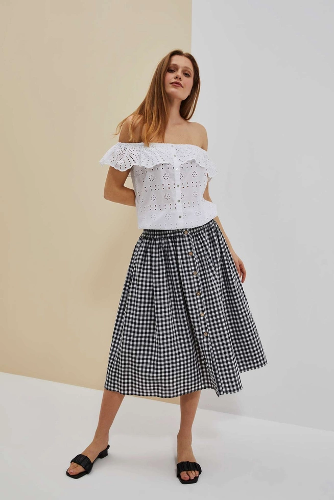 SPÓDNICA DAMSKA L-SC-4018 WHITE_BLACK