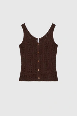 WOMEN'S TOP L-TS-5022 D.BROWN