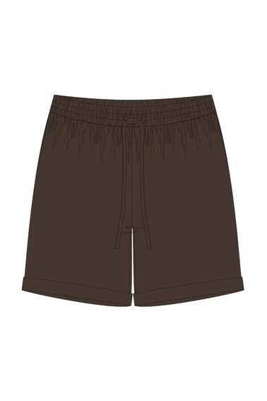 WOMEN'S SHORTS L-SH-4912 D.BROWN