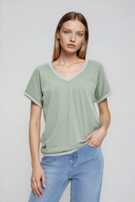 KOSZULKA DAMSKA L-TS-4908 OLIVE