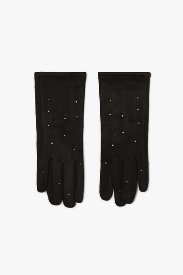 Gloves with rhinestones