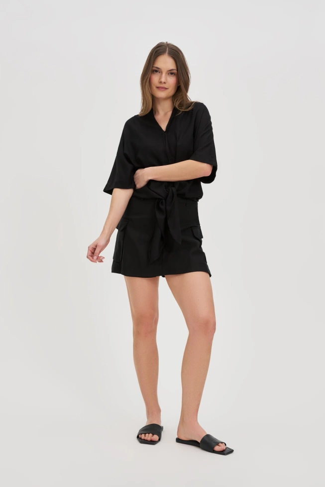 WOMEN'S SHORTS L-SH-4611 BLACK-set