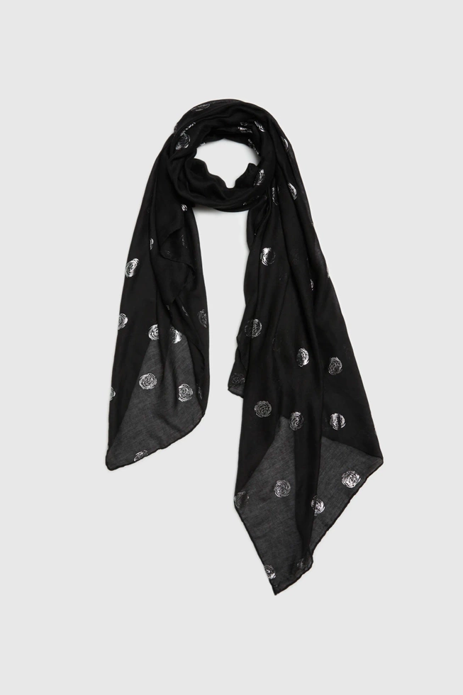 WOMEN'S SCARF L-SZ-4614 BLACK-set