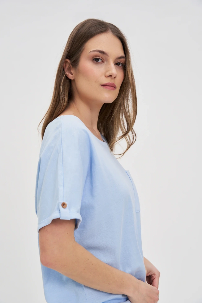 WOMEN'S TSHIRT L-TS-4620 L.BLUE