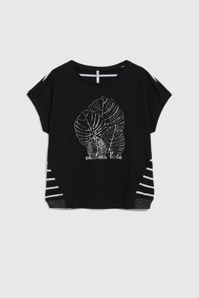 WOMEN'S TSHIRT L-TS-4639 BLACK