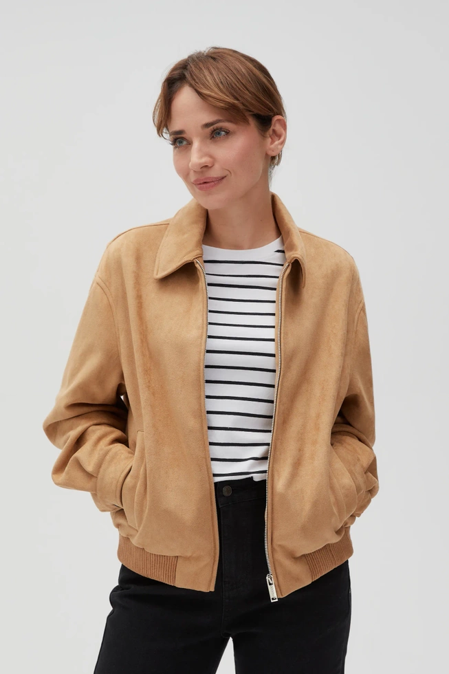 WOMEN'S JACKETS L-KU-4614 L.BEIGE