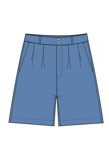 WOMEN'S SHORTS L-SH-4605 L.BLUE