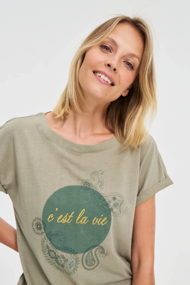 WOMEN'S TSHIRT L-TS-4636 OLIVE-set
