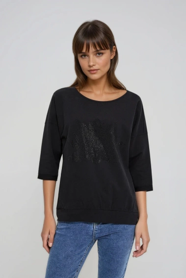 WOMEN'S SWEATSHIRT L-BL-4904 BLACK-set