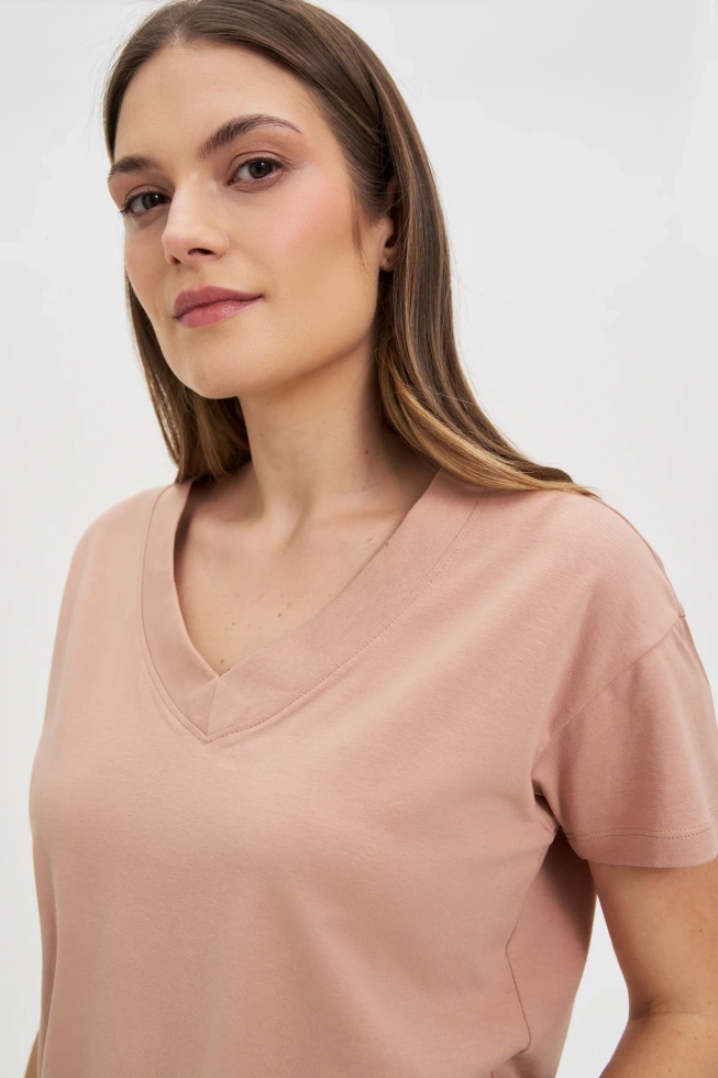 WOMEN'S TSHIRT L-TS-4625 L.BROWN