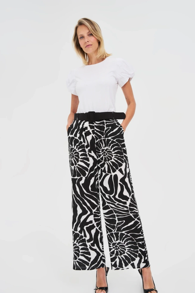 SPODNIE DAMSKIE L-SP-4630 BLACK_WHITE