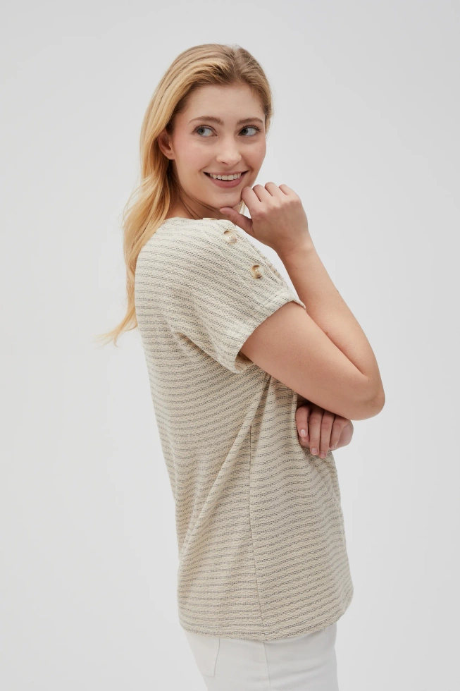 KOSZULKA DAMSKA L-TS-4634 L.BEIGE-pakiet