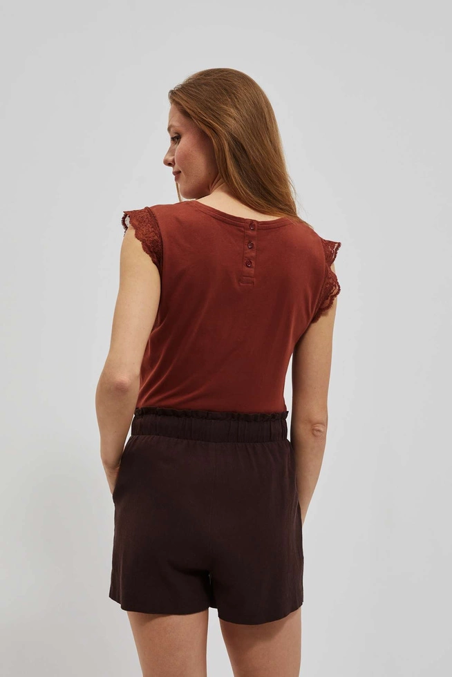LADIES TOP L-TS-4099 BROWN