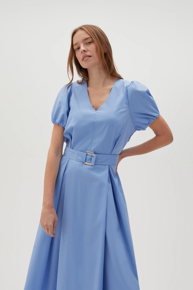 WOMEN'S DRESS L-SU-4615 BLUE-set