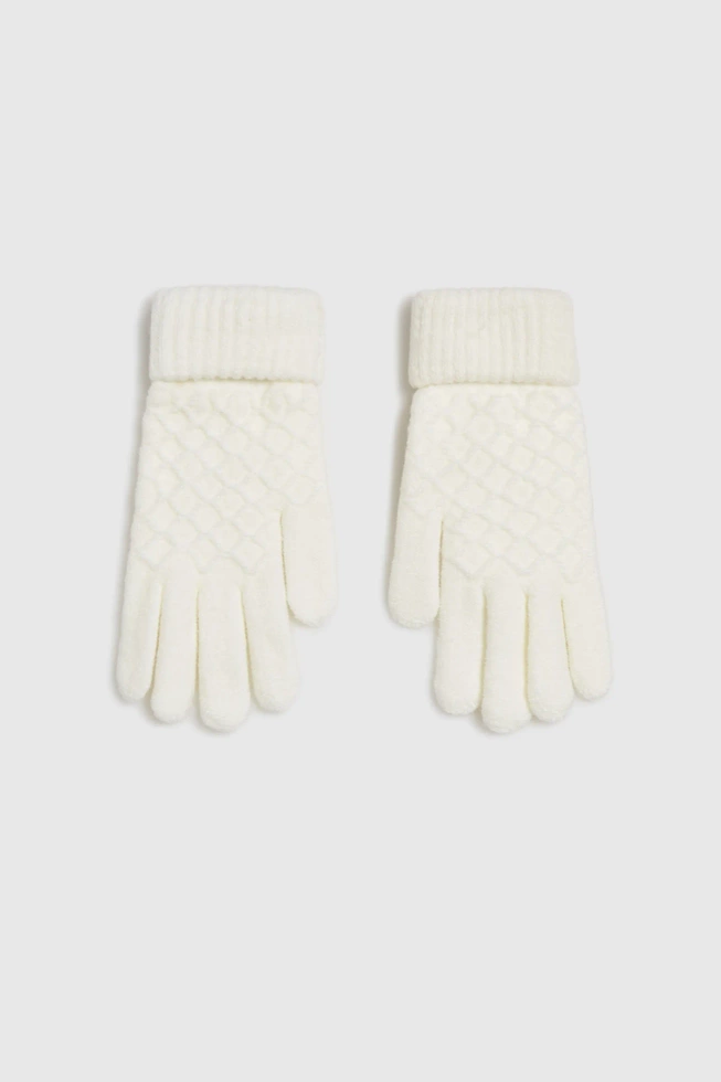 WOMEN'S GLOVES Z-RE-4502 OFF WHITE