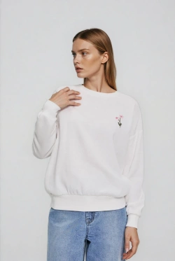 WOMEN'S SWEATSHIRT L-BL-4917 OFF WHITE