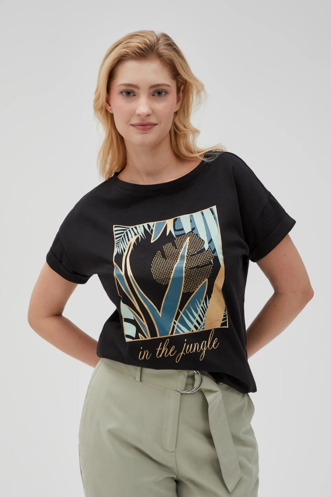 WOMEN'S TSHIRT L-TS-4633 BLACK