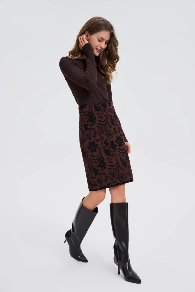 SPÓDNICA DAMSKA Z-SC-4806 BROWN-pakiet