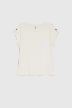 WOMEN'S TSHIRT L-TS-4991 OFF WHITE