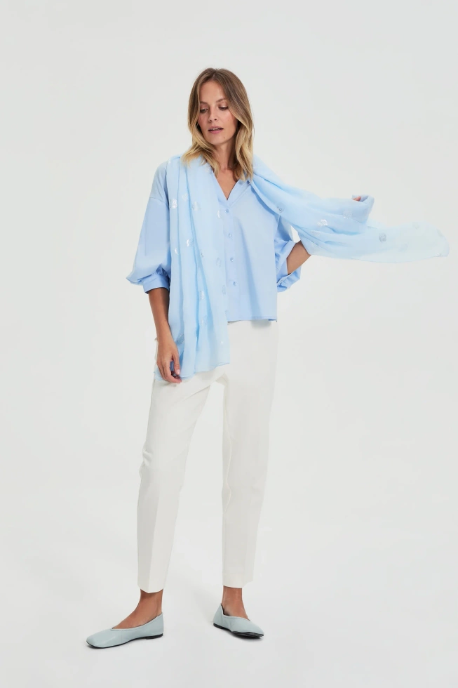 WOMEN'S SCARF L-SZ-4925 L.BLUE