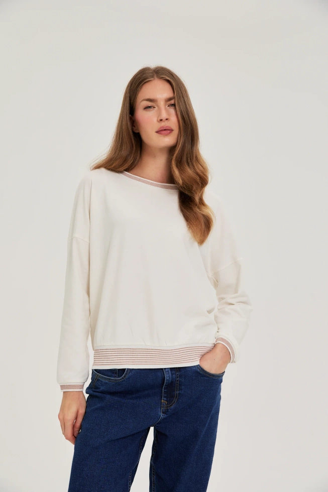 WOMEN'S SWEATSHIRT Z-BL-4802 OFF WHITE
