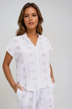 WOMEN'S SHIRT L-KO-4640 WHITE-set