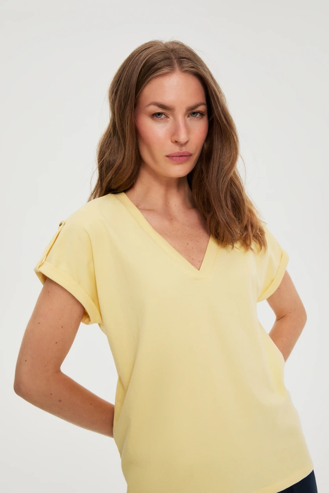 KOSZULKA DAMSKA L-TS-4909 L.YELLOW