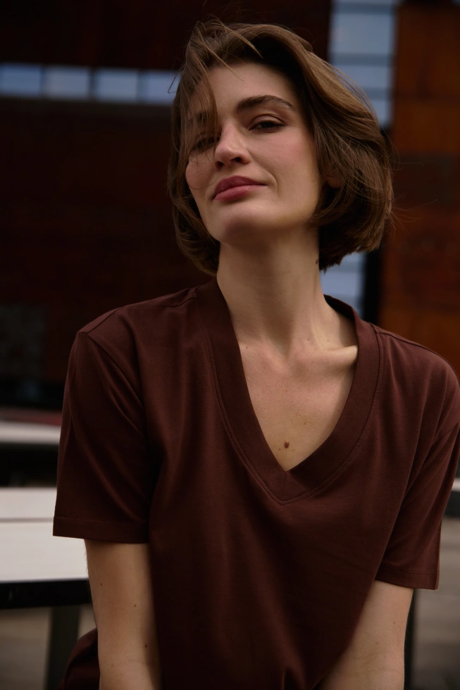 WOMEN'S TSHIRT Z-TS-4801 BROWN