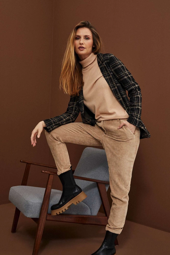 Single-breasted checked blazer