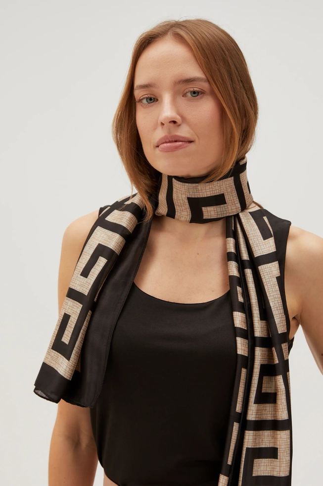 WOMEN'S SCARF L-SZ-4611 BLACK-set