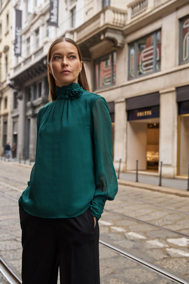 WOMEN'S SHIRT Z-KO-4829 D.GREEN