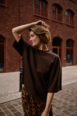 WOMEN'S TSHIRT Z-TS-4815 D.BROWN