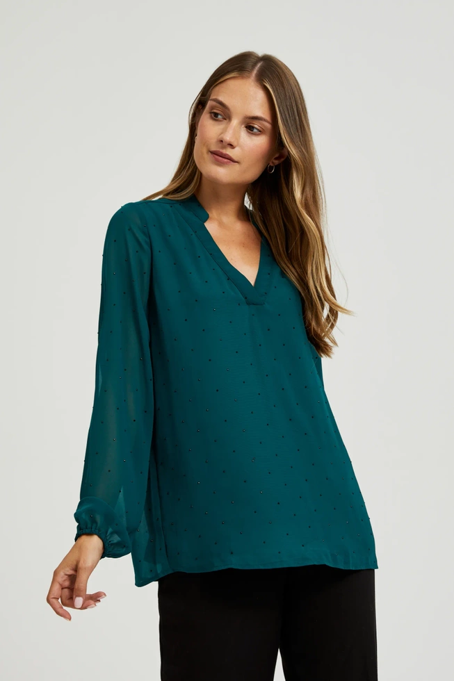 WOMEN'S SHIRT Z-KO-4525 D.GREEN