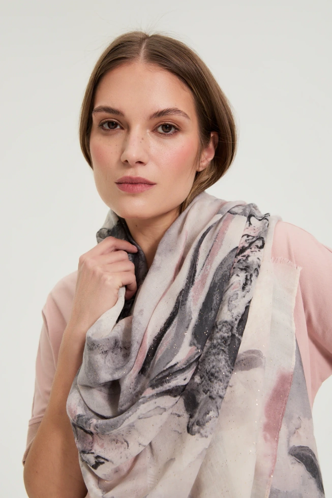 WOMEN'S SCARF L-SZ-4933 DUSTY PINK