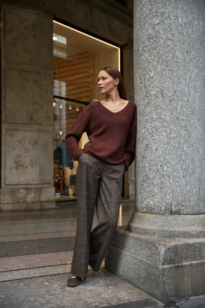 WOMEN'S SWEATER Z-SW-4861 BROWN